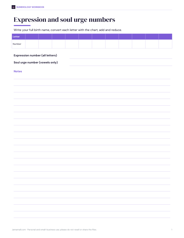 Preview of Printable Name Numbers Worksheet