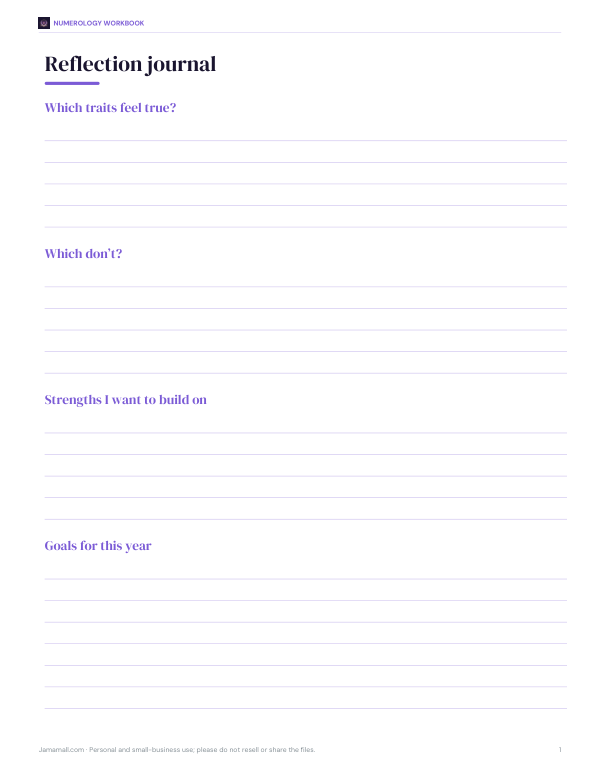 Preview of Printable Reflection Journal